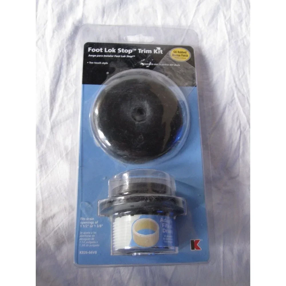 Kenney Oil Rubbed‎ Bronze Finish Foot Lok Stop Trim Kit Bath Tub Drain K826-66VB